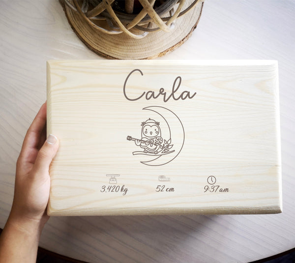 Caja madera grabada - Trocitos de mí