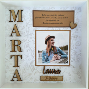 Cuadro celebración MAMÁ- PAPÁ-AMIGO-AMIGA - Trocitos de mí