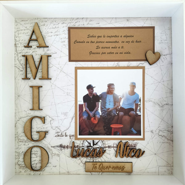 Cuadro celebración MAMÁ- PAPÁ-AMIGO-AMIGA - Trocitos de mí