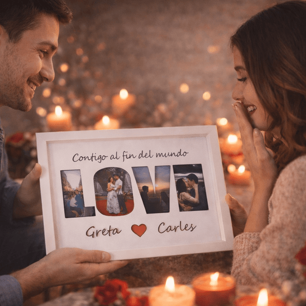 Cuadro Porta fotos LOVE - Trocitos de mí