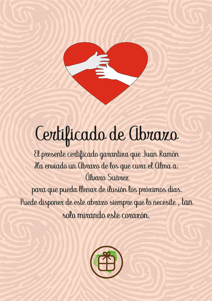 Love abrazo con certificado de abrazo - Trocitos de mí